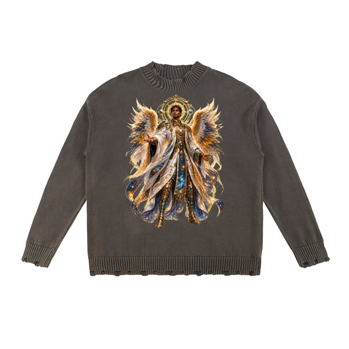 Jubilore "Principalities" Vintage Washed Hand-Frayed Sweater