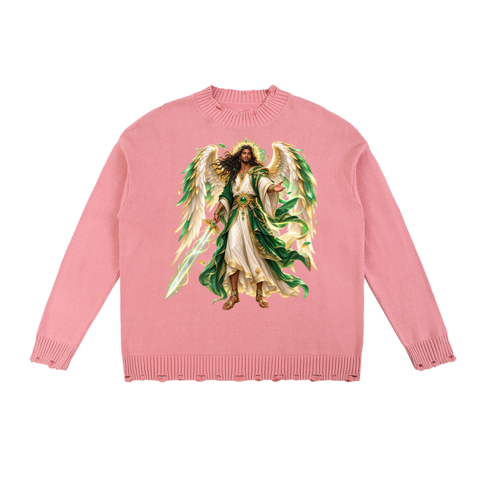 Jubilore "Raphael" Vintage Washed Hand-Frayed Sweater