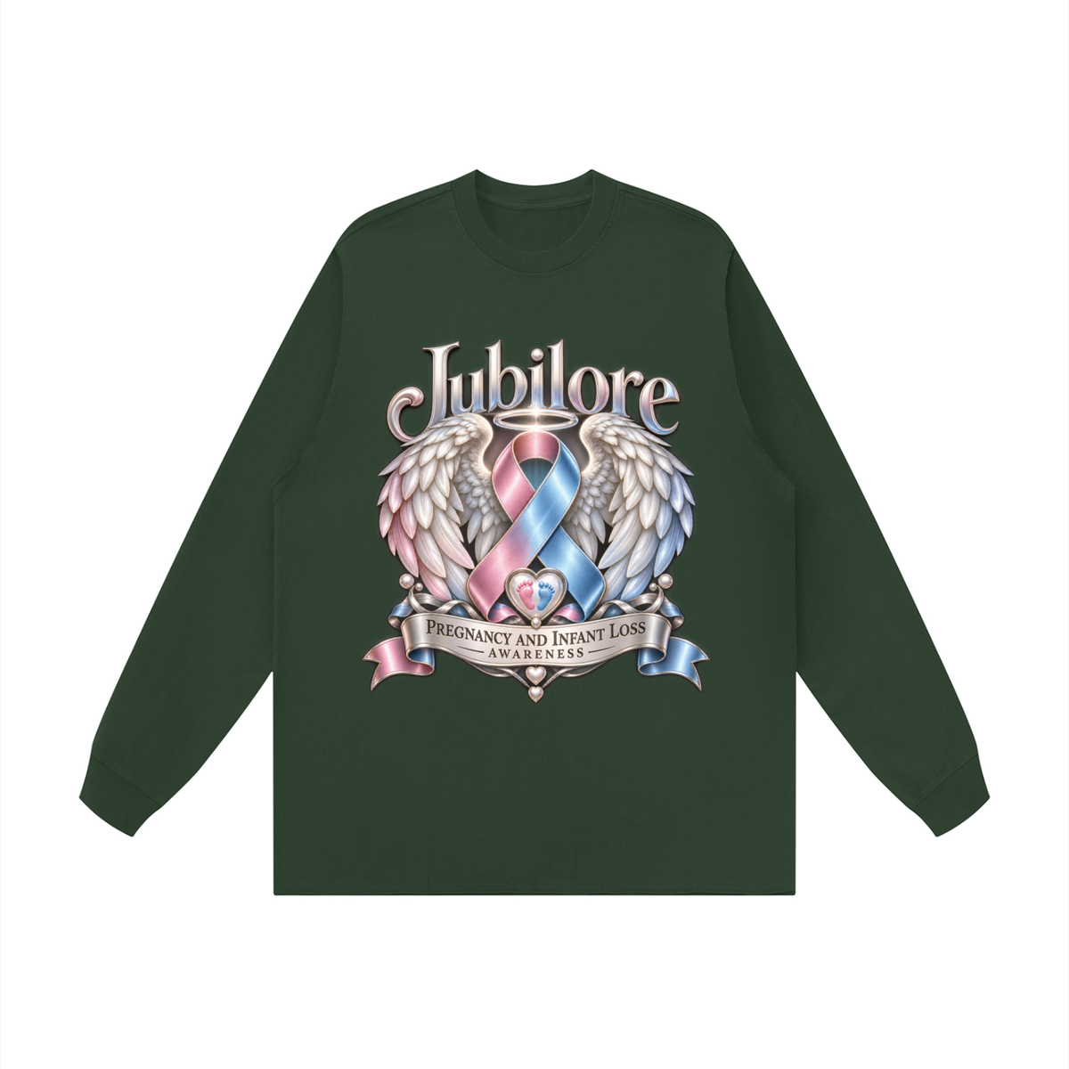 Jubilore "PILA" Unisex Raw Hem Long Sleeve T-Shirt