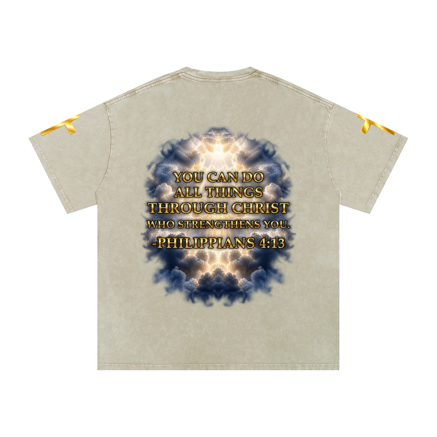 Jubilore "Christ Saves" Snow Washed Oversized Cotton T-Shirt