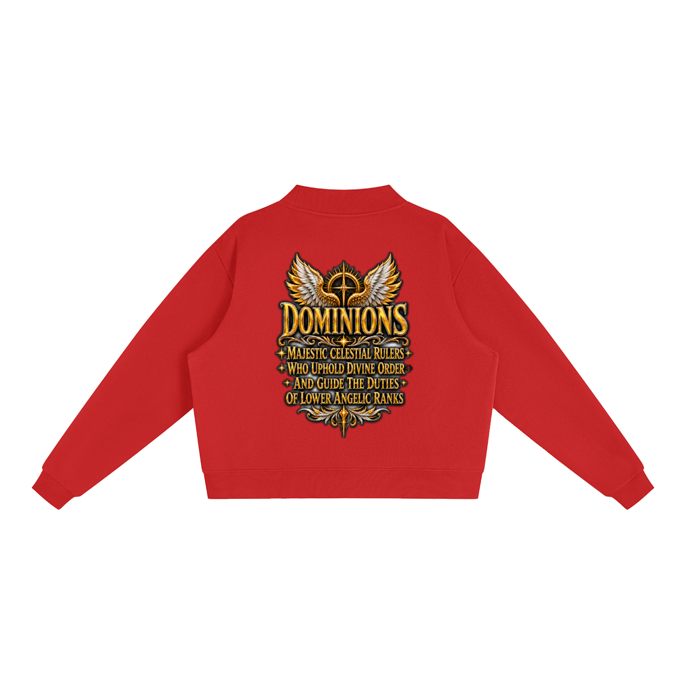 Jubiloré "Dominions" Essential Fleece Mock-Neck Crew Sweatshirt