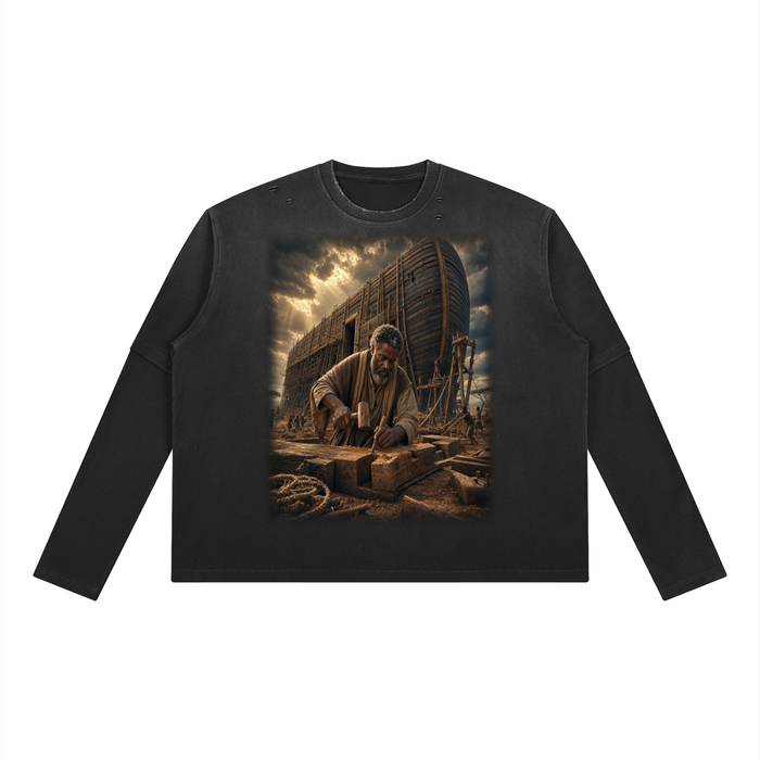 Jubilore "Noah" Unisex Vintage Wash Layered T-Shirt