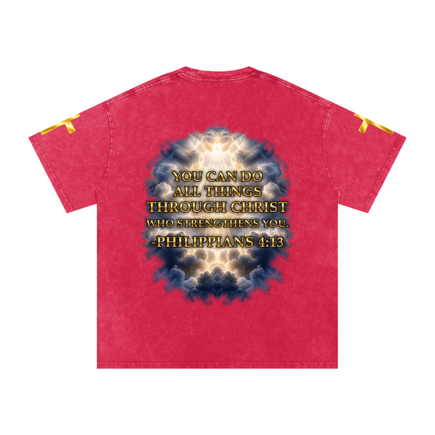 Jubilore "Christ Saves" Snow Washed Oversized Cotton T-Shirt