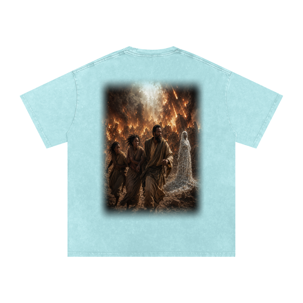 Jubilore "Sodom & Gomorrah" Snow Washed Oversized Cotton T-Shirt