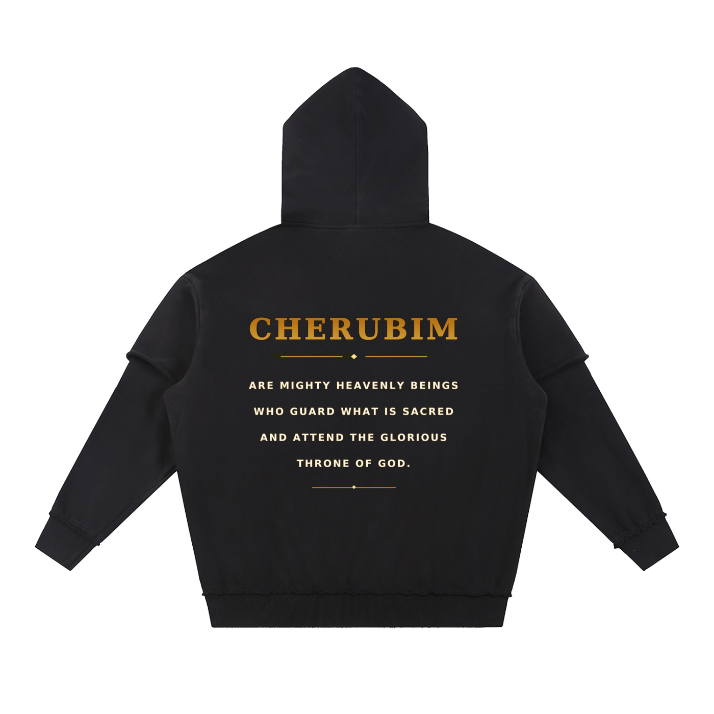 Jubilore Cherubim Snow Washed Raw Edge Double Layered Hoodie