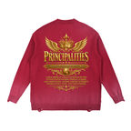 Jubilore "Principalities" Sun Fade Distressed Ripped Crewneck sweater