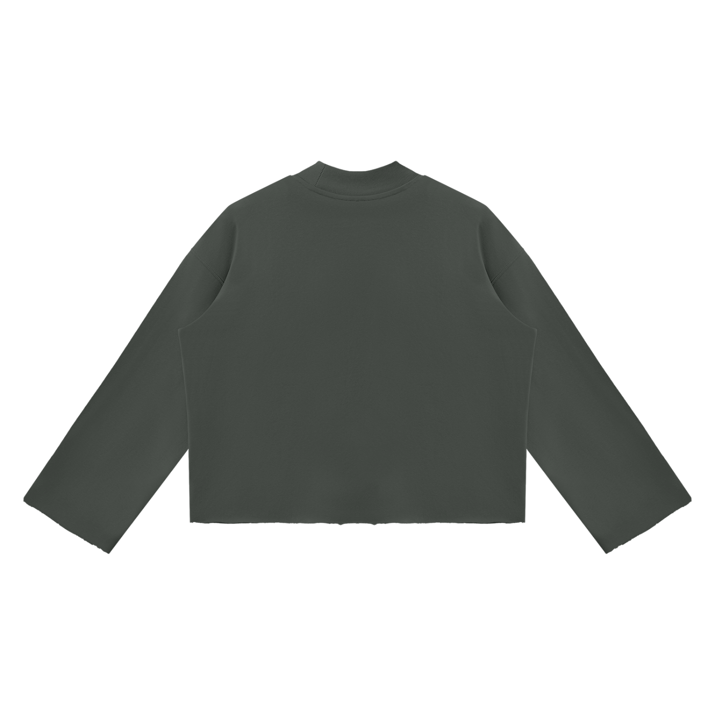 Jubilore Unisex Mock Neck Raw Edge Boxy Sweatshirt