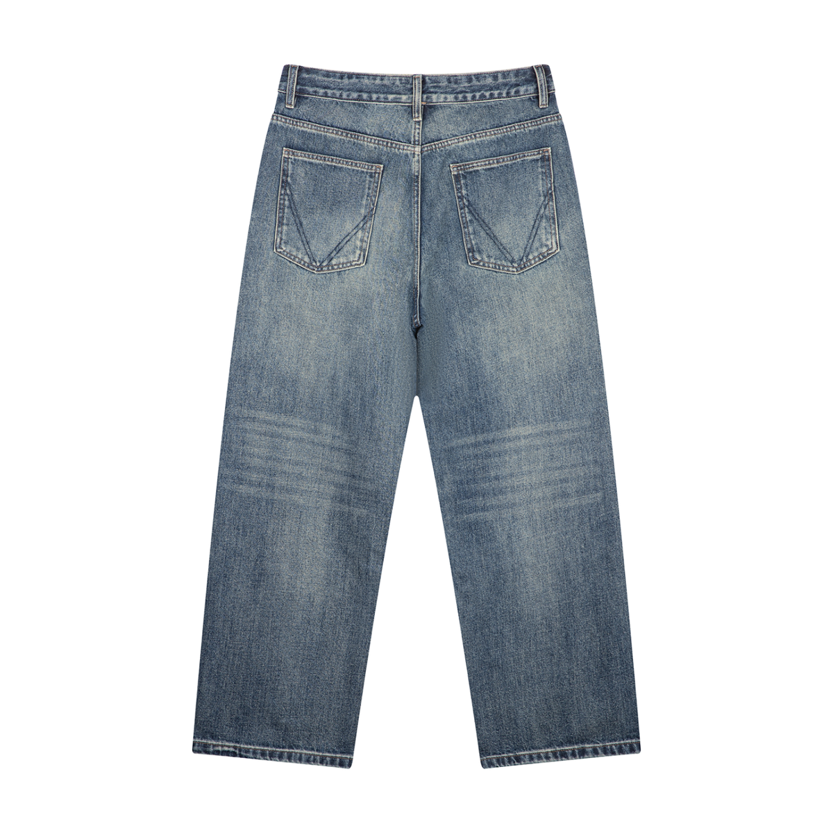 Jubilore Men's Vintage Wash Straight Leg Denim Jeans