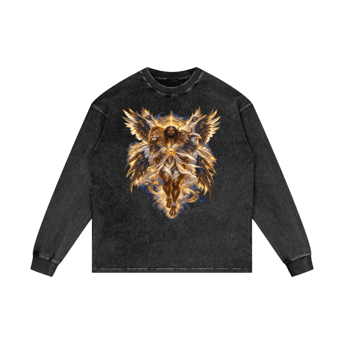 Jubilore Cherubim Acid Wash Oversize Long Sleeve T-Shirt