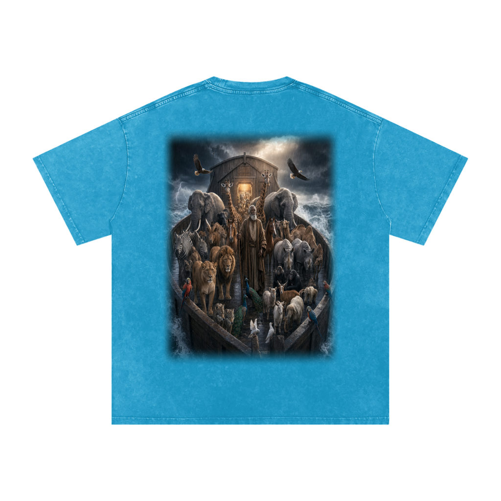 Jubilore "Noah" Snow Washed Oversized Cotton T-Shirt