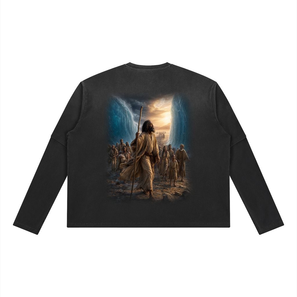 Jubilore “Moses” Unisex Vintage Wash Layered T-Shirt