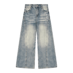 Jubiloré Women’s Vintage Wash Wide Leg Denim Jeans
