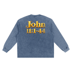 Jubilore "Jesus Resurrects Lazarus" Snow Washed Frayed Edge T-Shirt