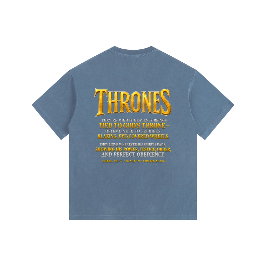 Jubilore Thrones Vintage Washed Oversized Cotton T-Shirt