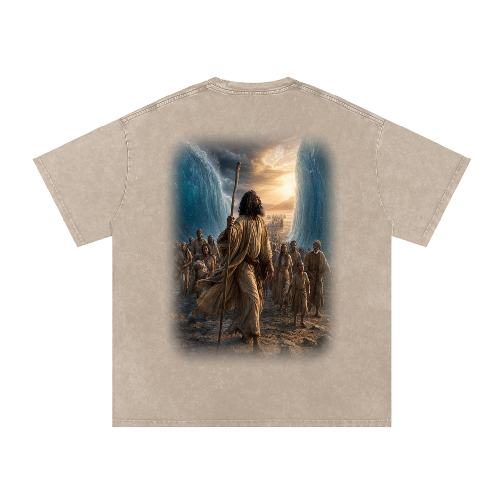 Jubilore “Moses” Snow Washed Oversized Cotton T-Shirt