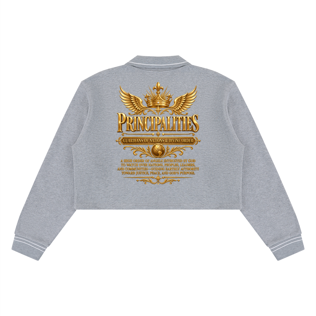 Jubiloré "Principalities" Women’s Crop Collared Sweatshirt