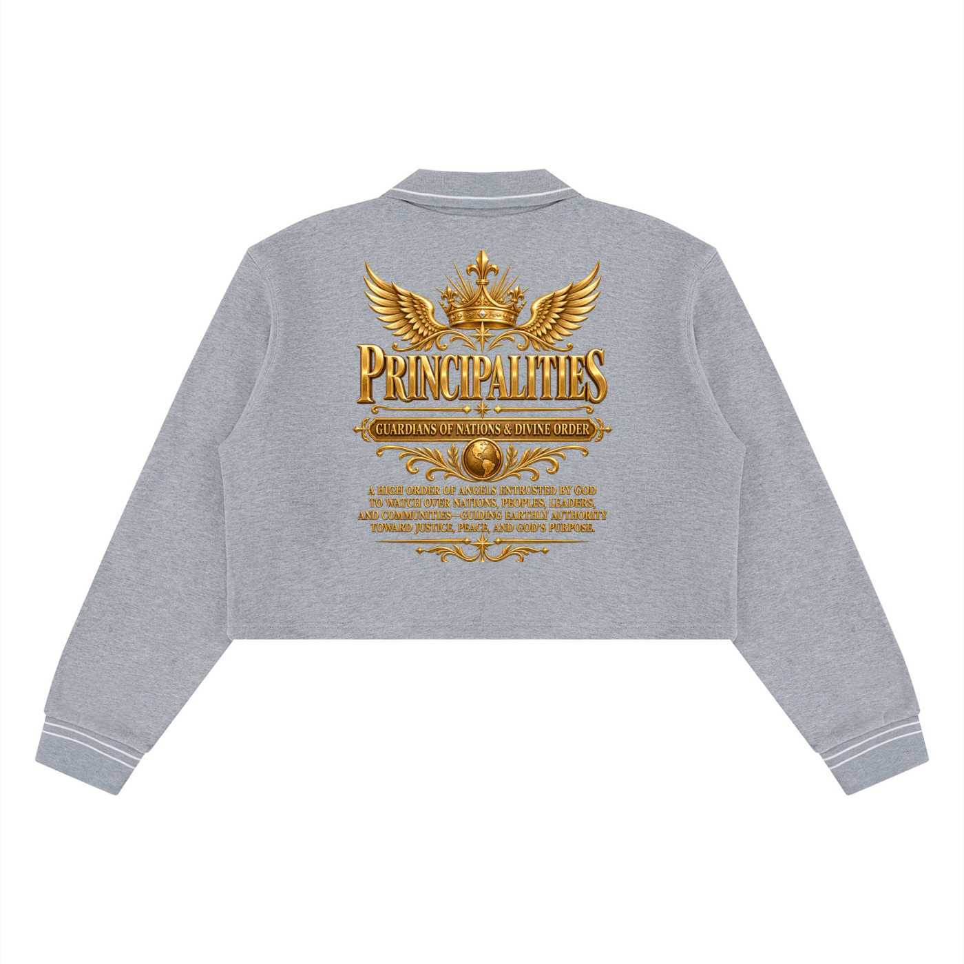 Jubiloré "Principalities" Women’s Crop Collared Sweatshirt