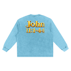 Jubilore "Jesus Resurrects Lazarus" Snow Washed Frayed Edge T-Shirt