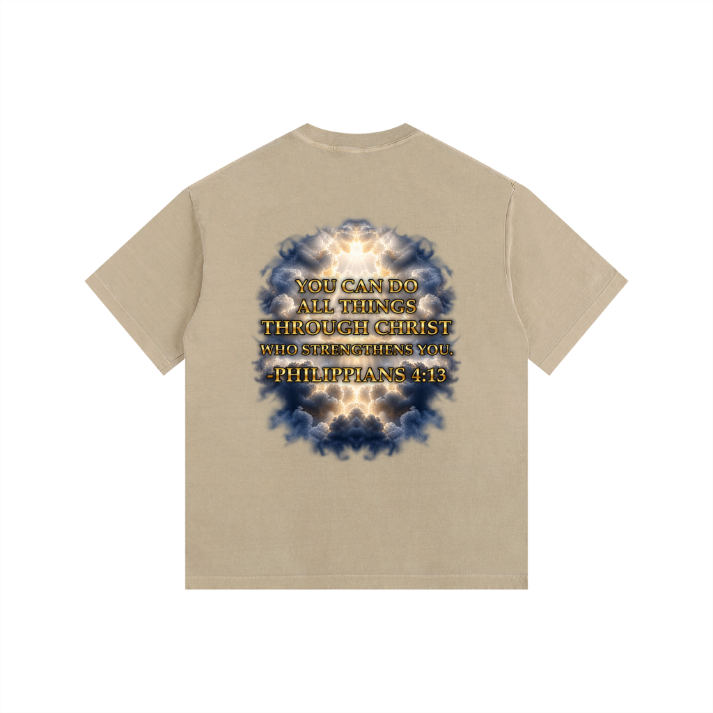 Jubilore "Christ Saves" Vintage Washed Oversized Cotton T-Shirt