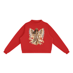 Jubiloré "Powers" Essential Fleece Mock-Neck Crew Sweatshirt