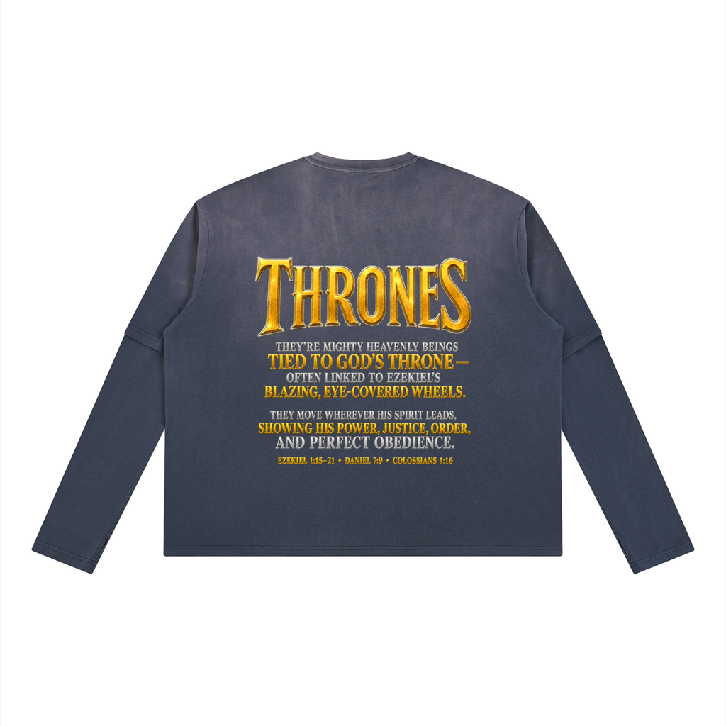 Jubilore Thrones Unisex Vintage Wash Layered T-Shirt