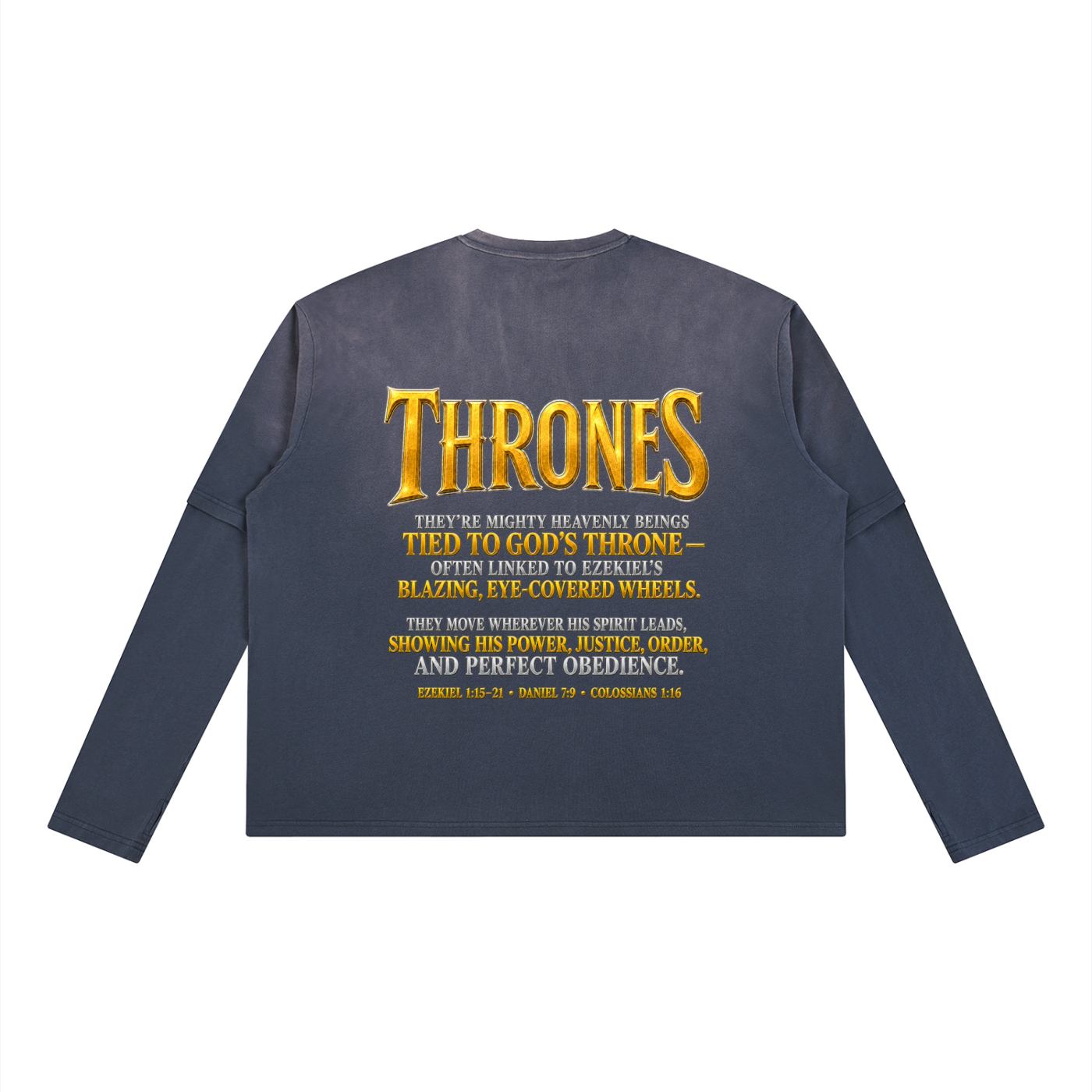 Jubilore Thrones Unisex Vintage Wash Layered T-Shirt