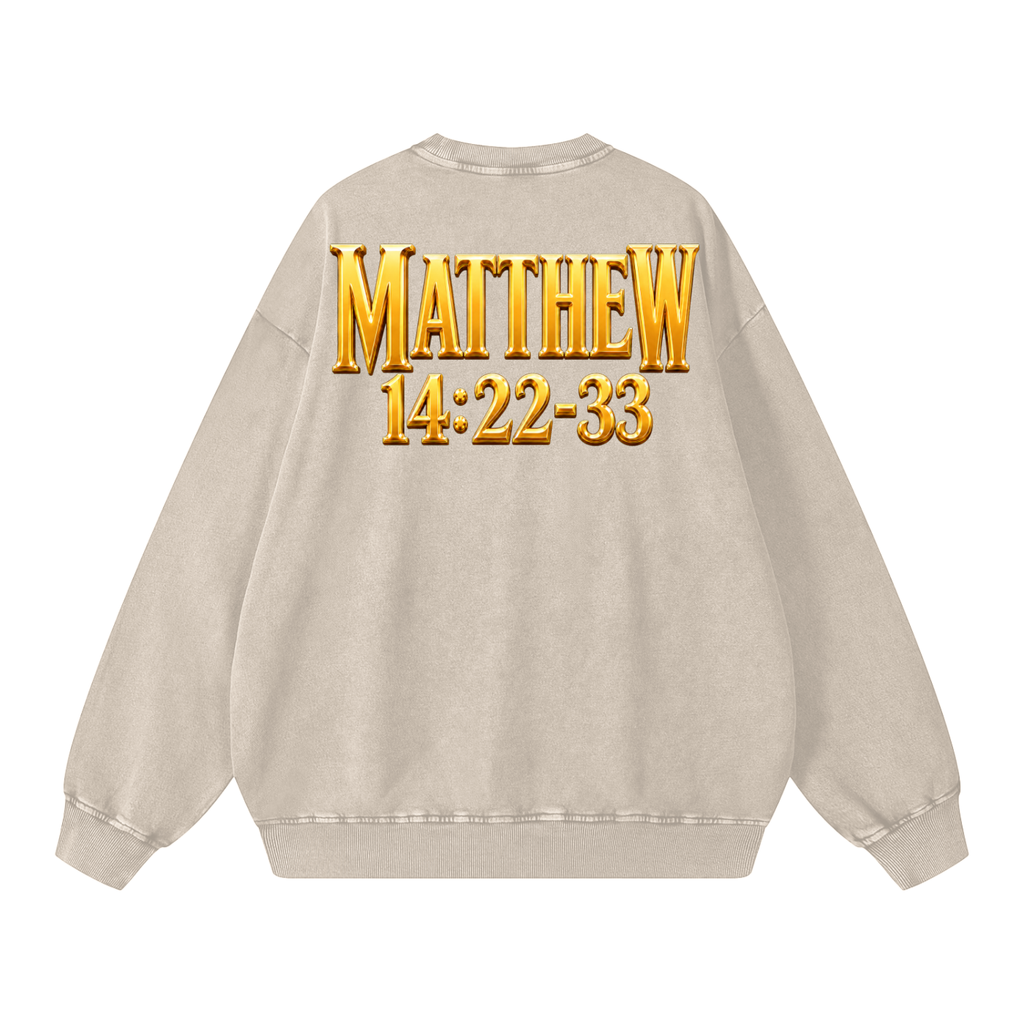 Jubilore "Jesus Walks On Water" Snow Washed Oversized Sweatshirt