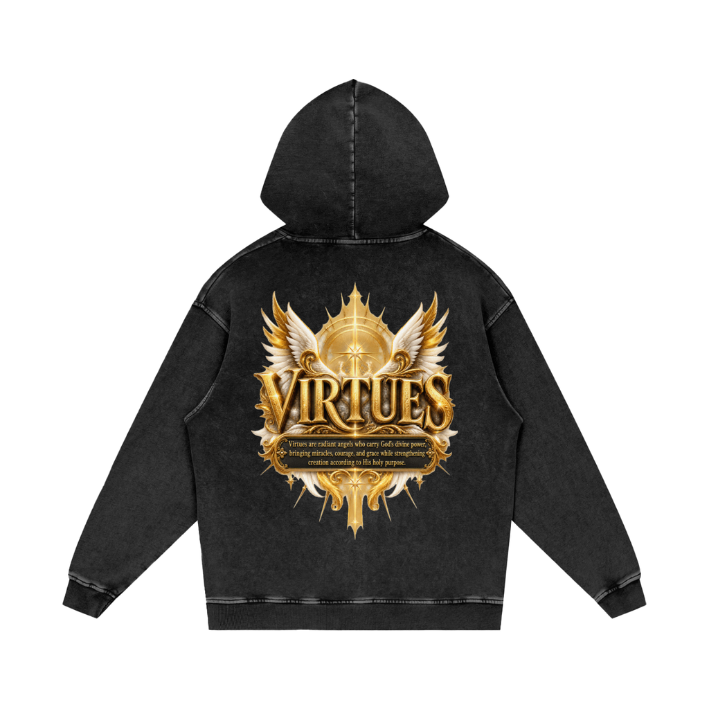 Jubilore "Virtues" Snow Washed Loose Cotton Hoodie