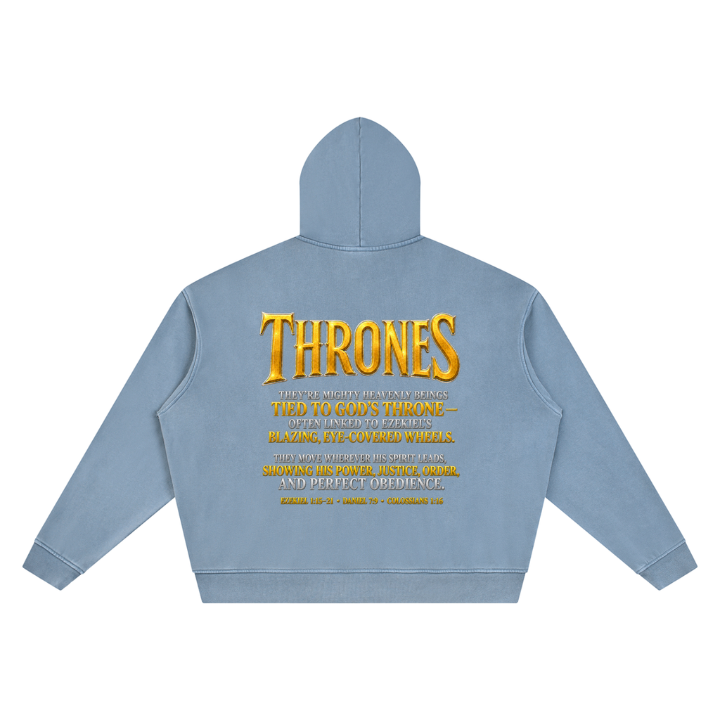 Jubilore Thrones Unisex Vintage Wash Boxy Hoodie