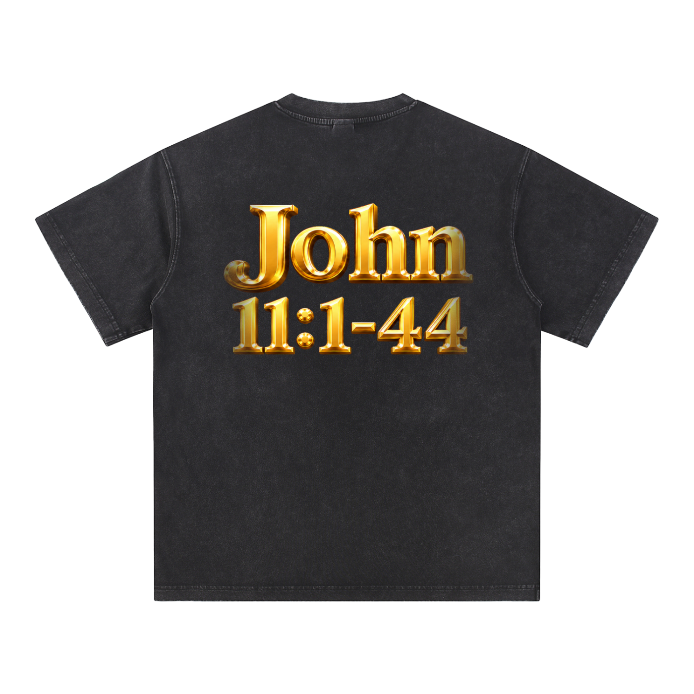 Jubiloré “Jesus Resurrects Lazarus” Snow Washed V-Neck Cotton T-Shirt