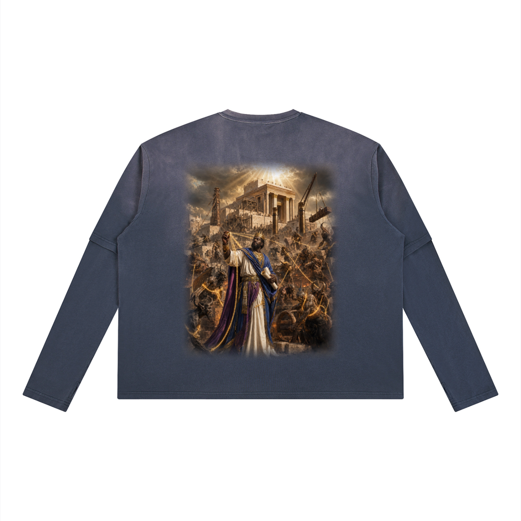 Jubilore “Solomon” Unisex Vintage Wash Layered T-Shirt