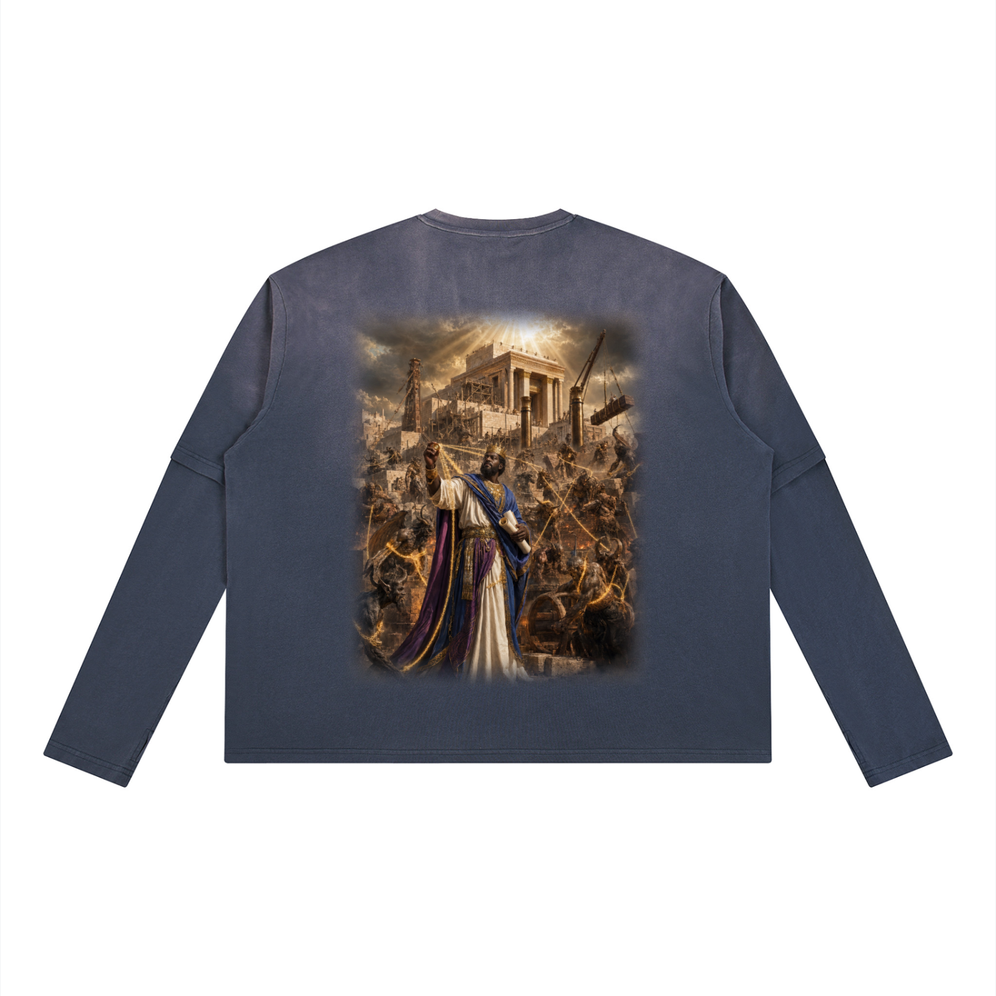 Jubilore “Solomon” Unisex Vintage Wash Layered T-Shirt