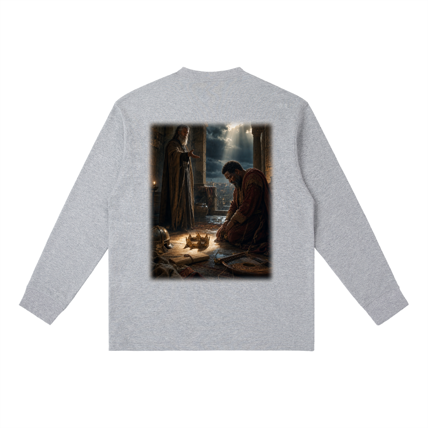 Jubilore "David" Essential Crewneck Long-Sleeve T-Shirt
