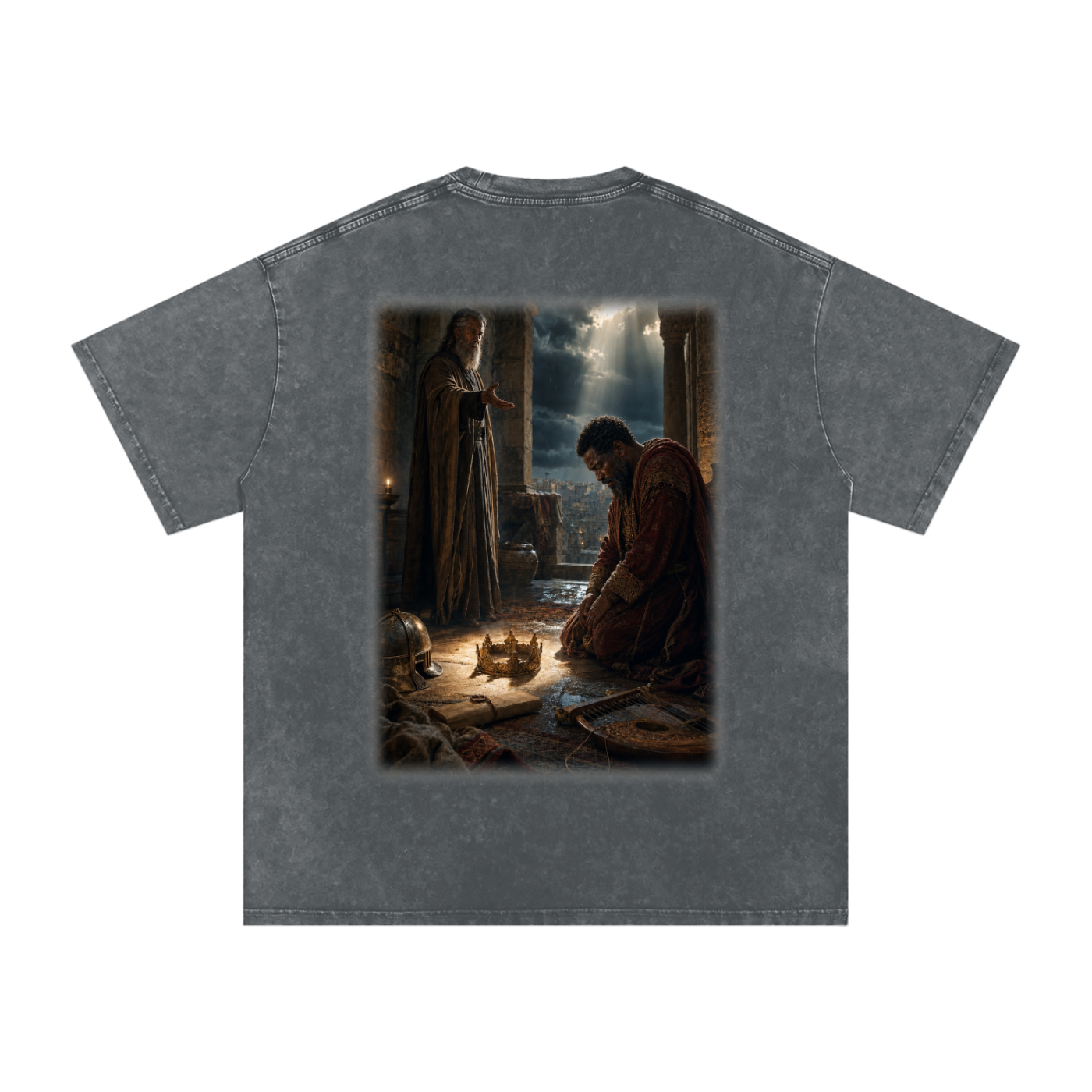 Jubilore “David” Snow Washed Oversized Cotton T-Shirt