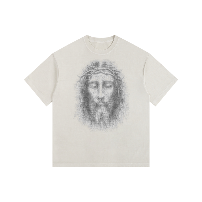 Jubilore "Shroud of Turin" Vintage Washed Oversized Cotton T-Shirt