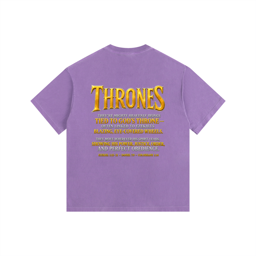 Jubilore Thrones Vintage Washed Oversized Cotton T-Shirt