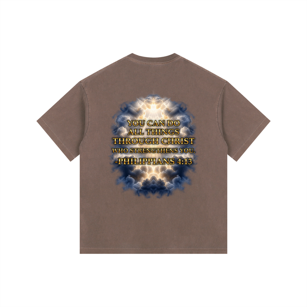 Jubilore "Christ Saves" Vintage Washed Oversized Cotton T-Shirt