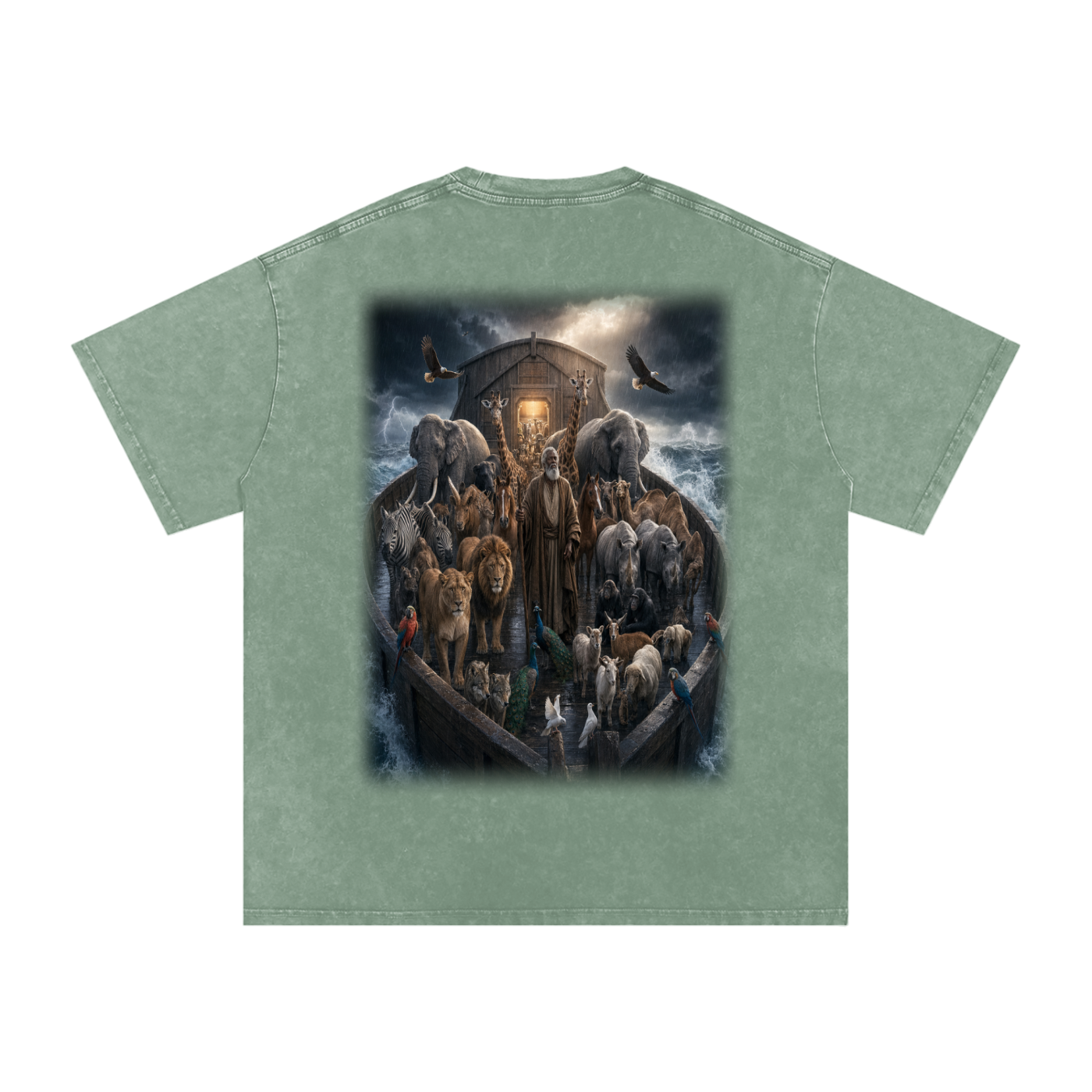 Jubilore "Noah" Snow Washed Oversized Cotton T-Shirt