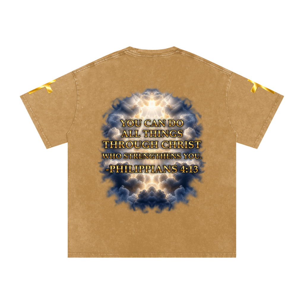 Jubilore "Christ Saves" Snow Washed Oversized Cotton T-Shirt