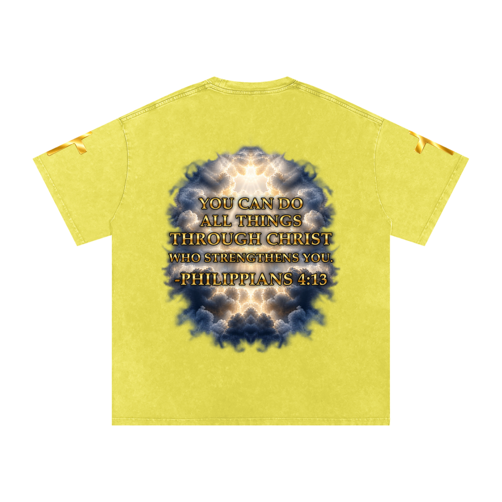 Jubilore "Christ Saves" Snow Washed Oversized Cotton T-Shirt