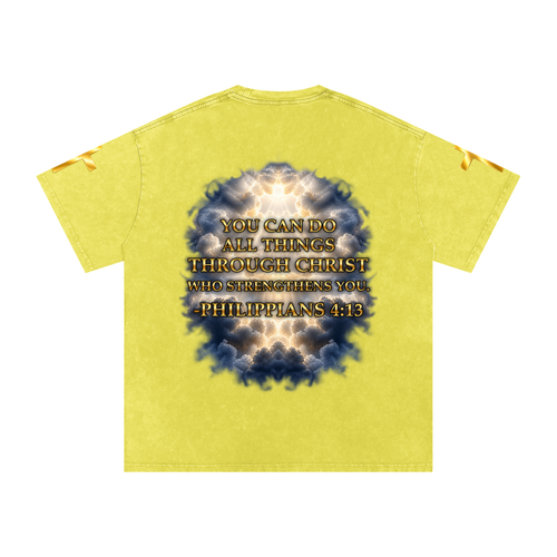 Jubilore "Christ Saves" Snow Washed Oversized Cotton T-Shirt