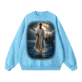 Jubilore "Jesus Walks On Water" Snow Washed Oversized Sweatshirt