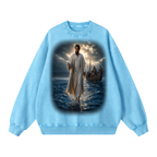 Jubilore "Jesus Walks On Water" Snow Washed Oversized Sweatshirt