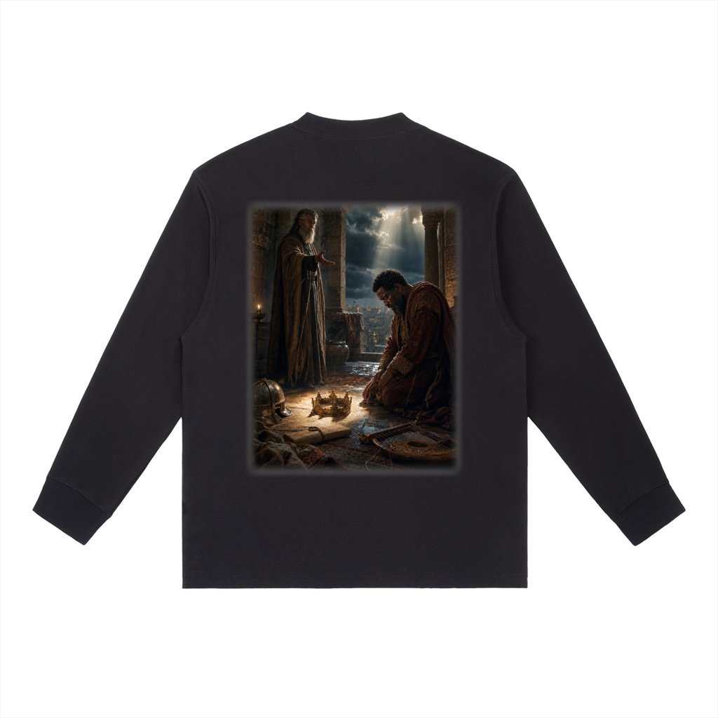Jubilore "David" Essential Crewneck Long-Sleeve T-Shirt