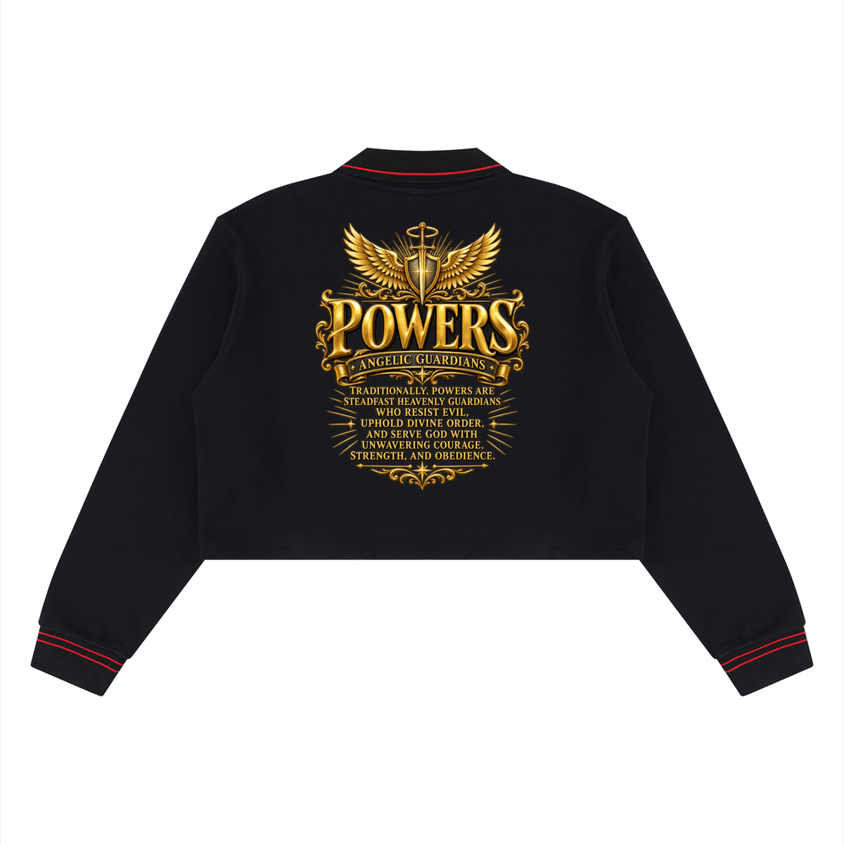 Jubiloré "Powers" Women’s Crop Collared Sweatshirt