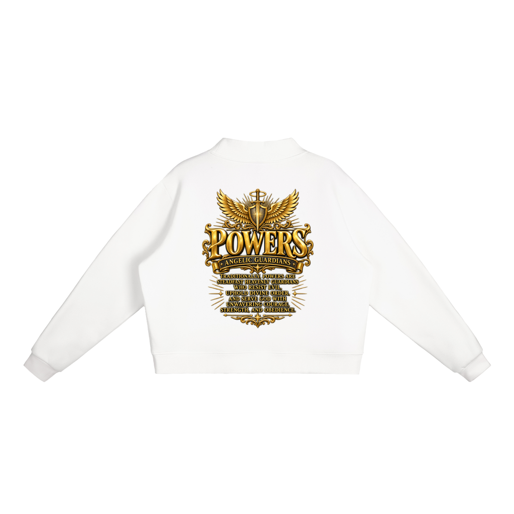 Jubiloré "Powers" Essential Fleece Mock-Neck Crew Sweatshirt