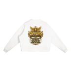 Jubiloré "Powers" Essential Fleece Mock-Neck Crew Sweatshirt