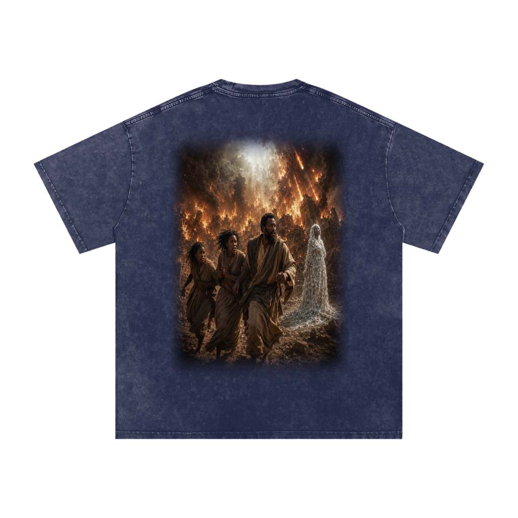 Jubilore "Sodom & Gomorrah" Snow Washed Oversized Cotton T-Shirt