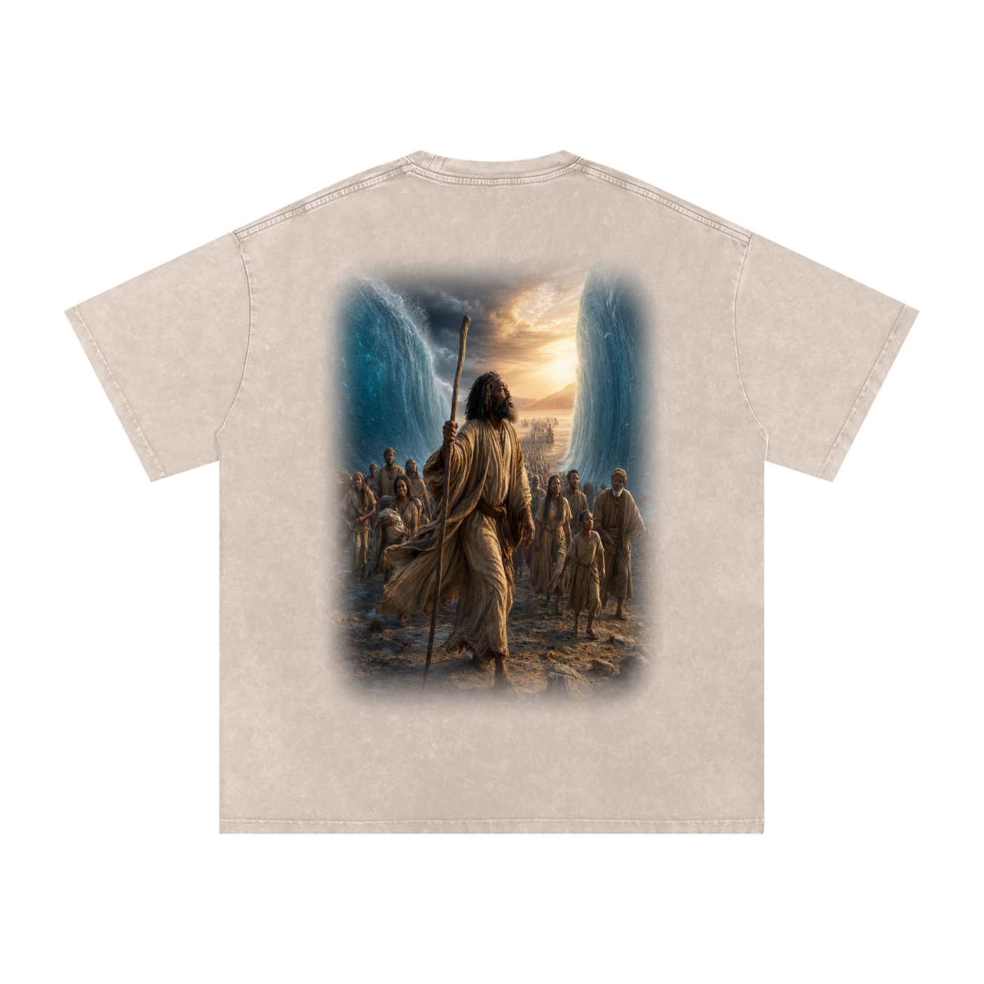 Jubilore “Moses” Snow Washed Oversized Cotton T-Shirt