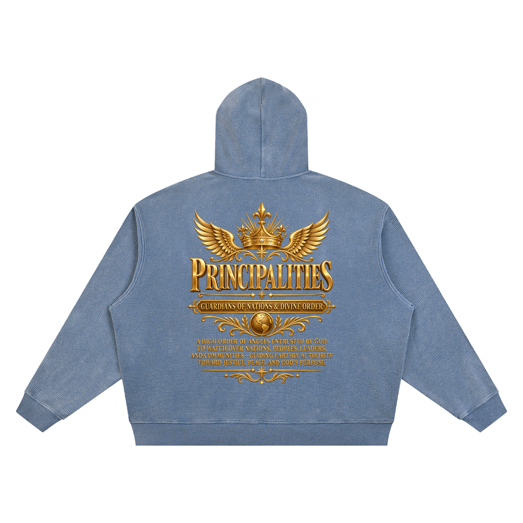 Jubilore "Principalities" Unisex Vintage Wash Waffle Boxy Hoodie